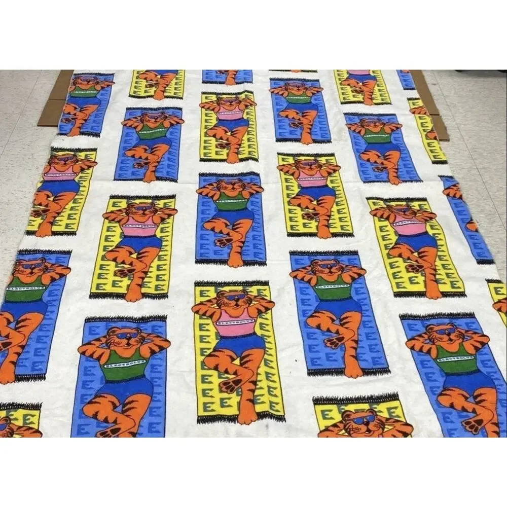 Vintage Electrolux 70s 80s Tiger Promotional Throw Blanket Towel 5x7 Rare Sissy